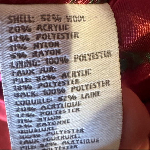 Cooperative Hooded Wool Blend Trench Coat Faux Fur Trim Women’s Size Medium - Picture 9 of 12